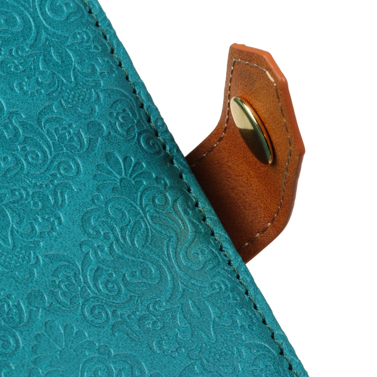 For Honor X8b European Floral Embossed Leather Phone Case(Blue)