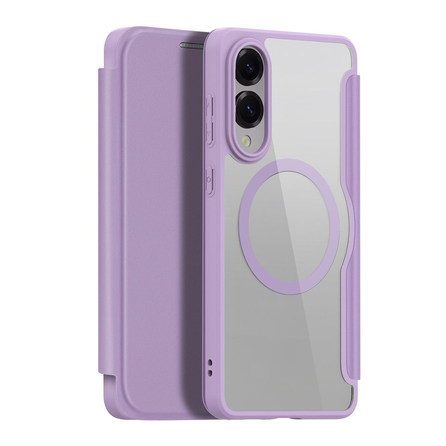 For Samsung Galaxy S25 Edge 5G DUX DUCIS Skin X Pro Series Magsafe PC + TPU Phone Leather Case(Purple)
