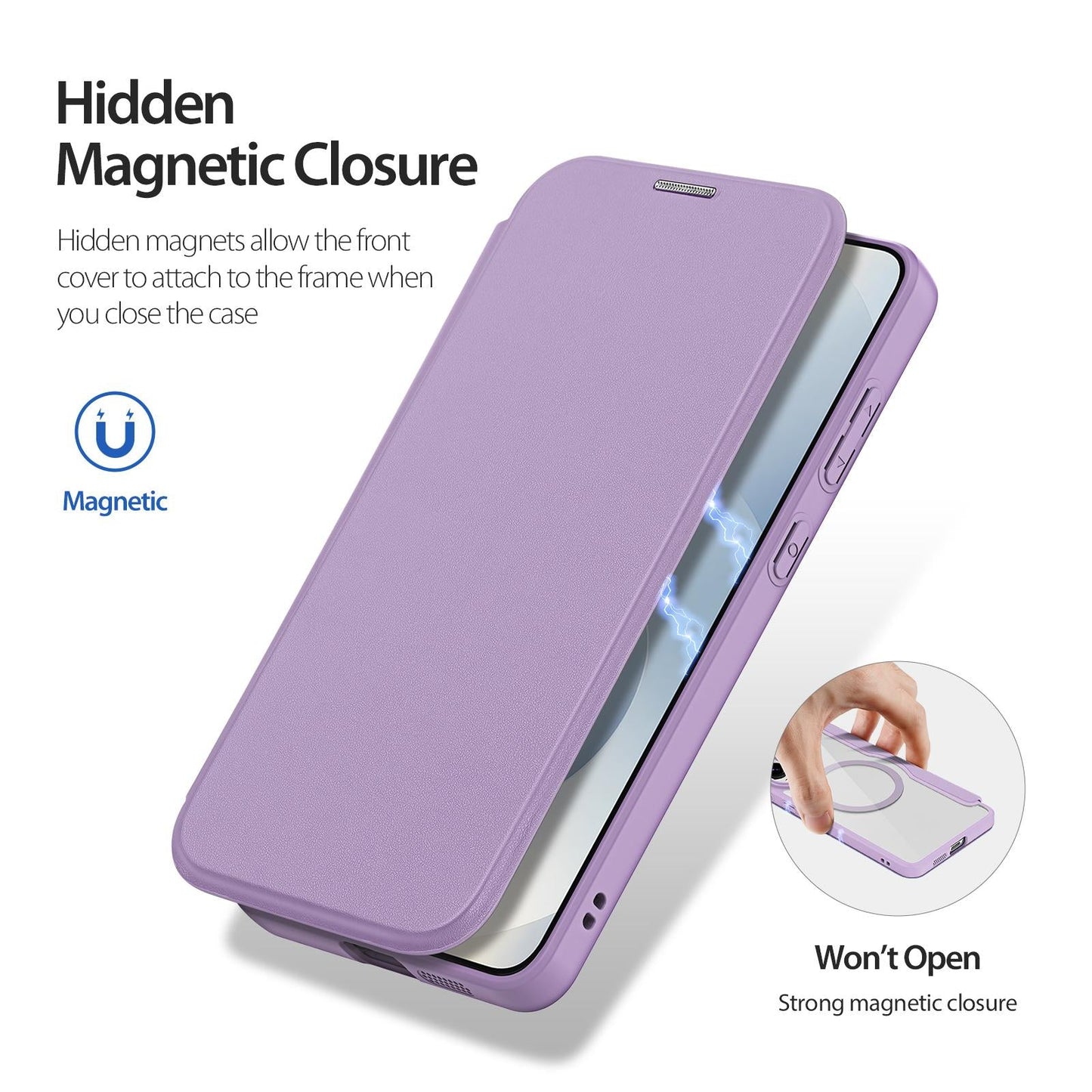 For Samsung Galaxy S25 Edge 5G DUX DUCIS Skin X Pro Series Magsafe PC + TPU Phone Leather Case(Purple)