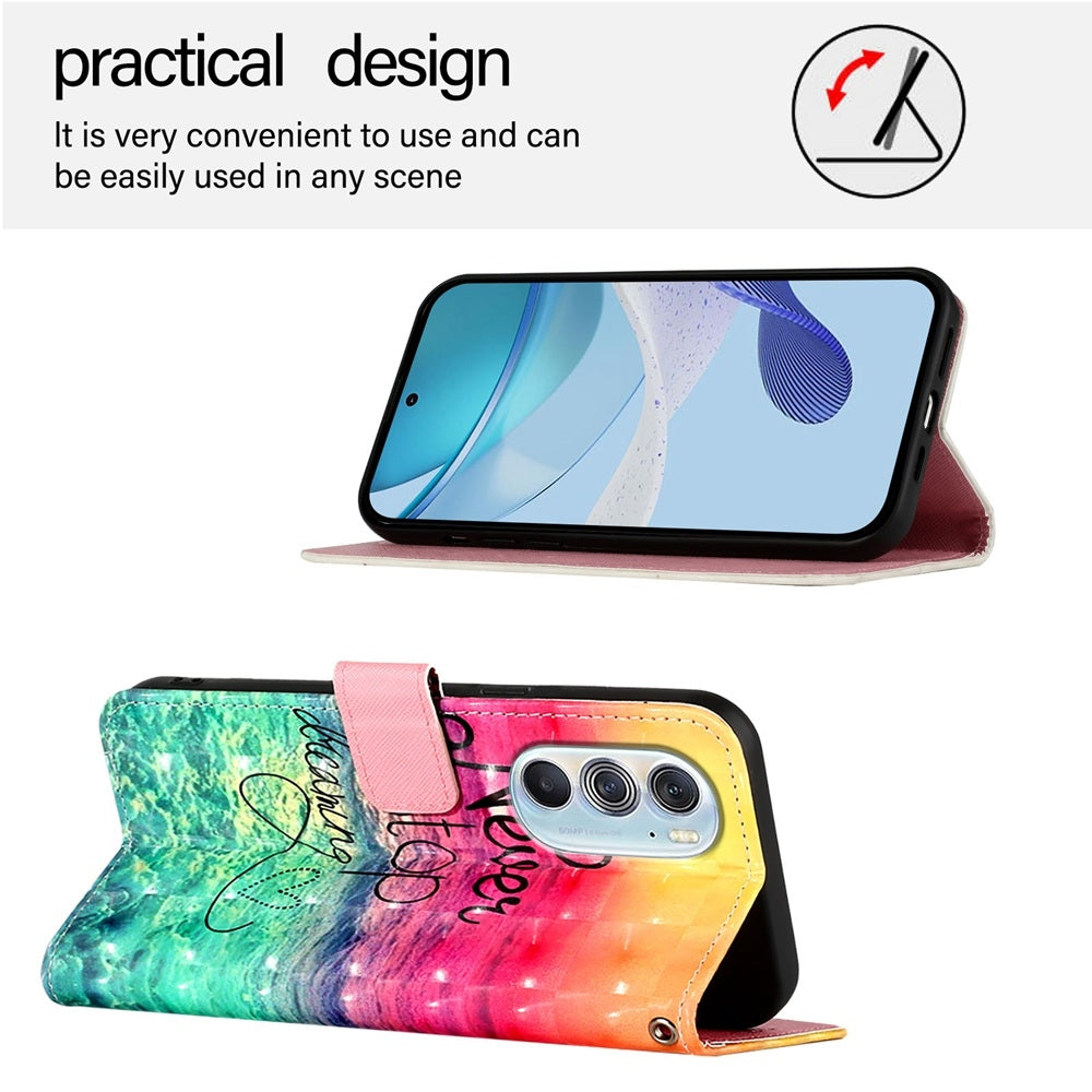 For Motorola Edge X30 / Edge 30 Pro 3D Painting Horizontal Flip Leather Phone Case(Chasing Dreams)