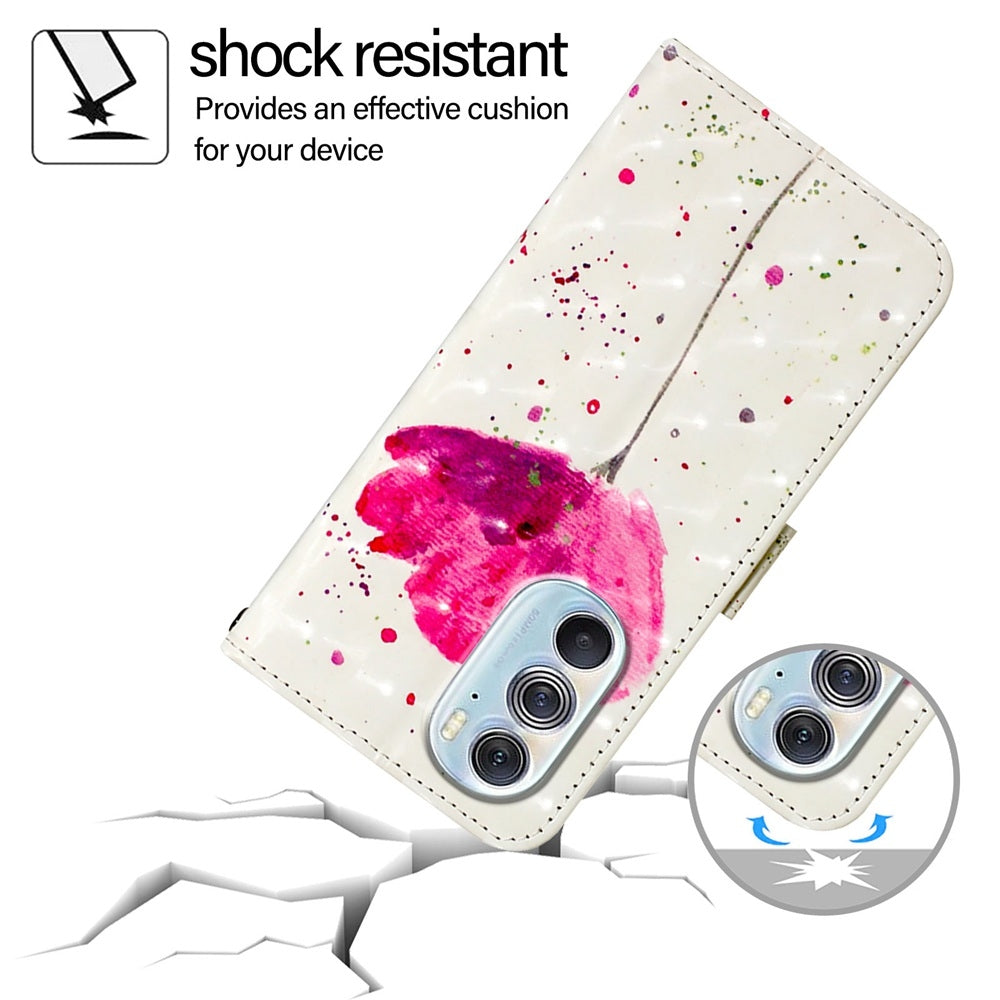 For Motorola Edge X30 / Edge 30 Pro 3D Painting Horizontal Flip Leather Phone Case(Flower)