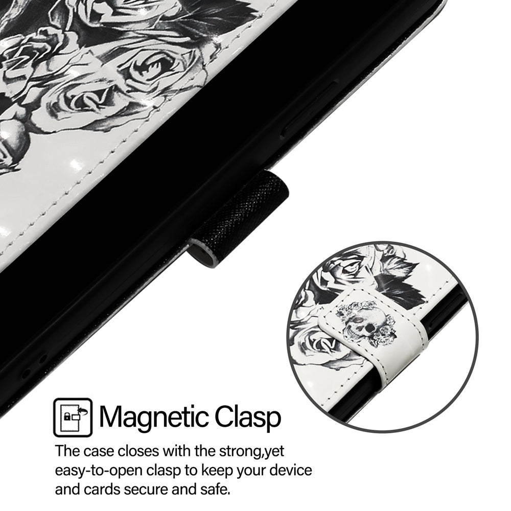 For Motorola Edge X30 / Edge 30 Pro 3D Painting Horizontal Flip Leather Phone Case(Skull)