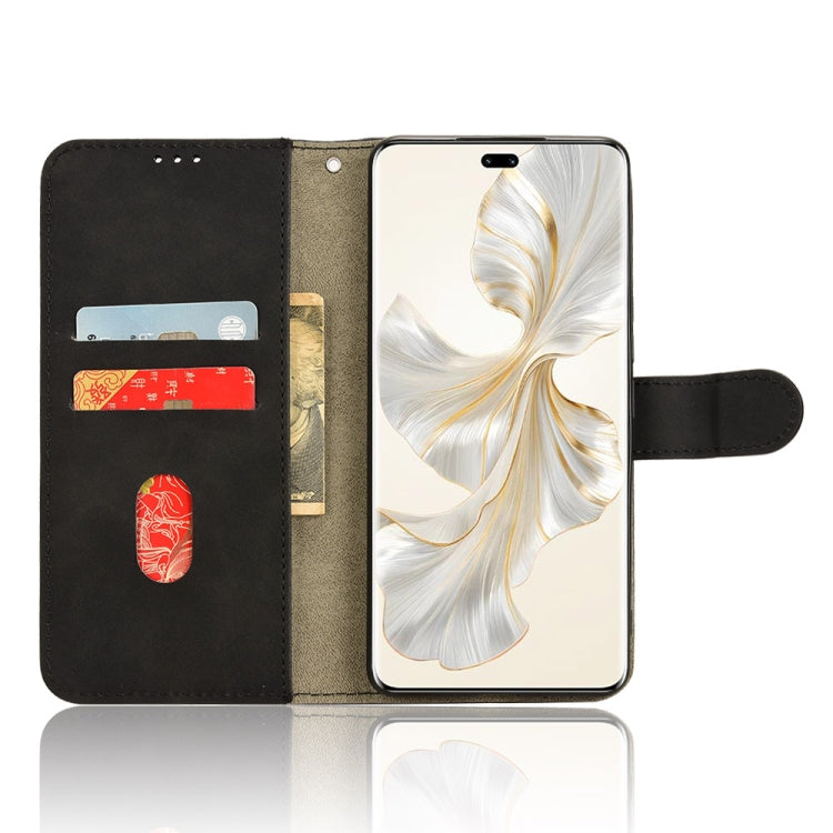 For Honor 100 Pro 5G Skin Feel Magnetic Flip Leather Phone Case(Black)