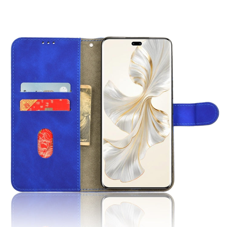 For Honor 100 Pro 5G Skin Feel Magnetic Flip Leather Phone Case(Blue)
