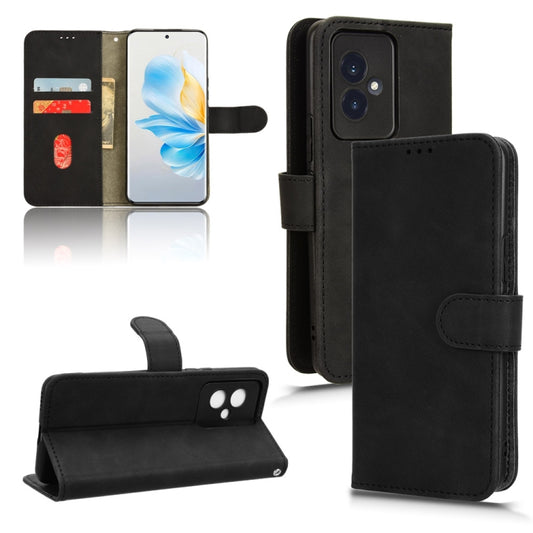 For Honor 100 5G Skin Feel Magnetic Flip Leather Phone Case(Black)