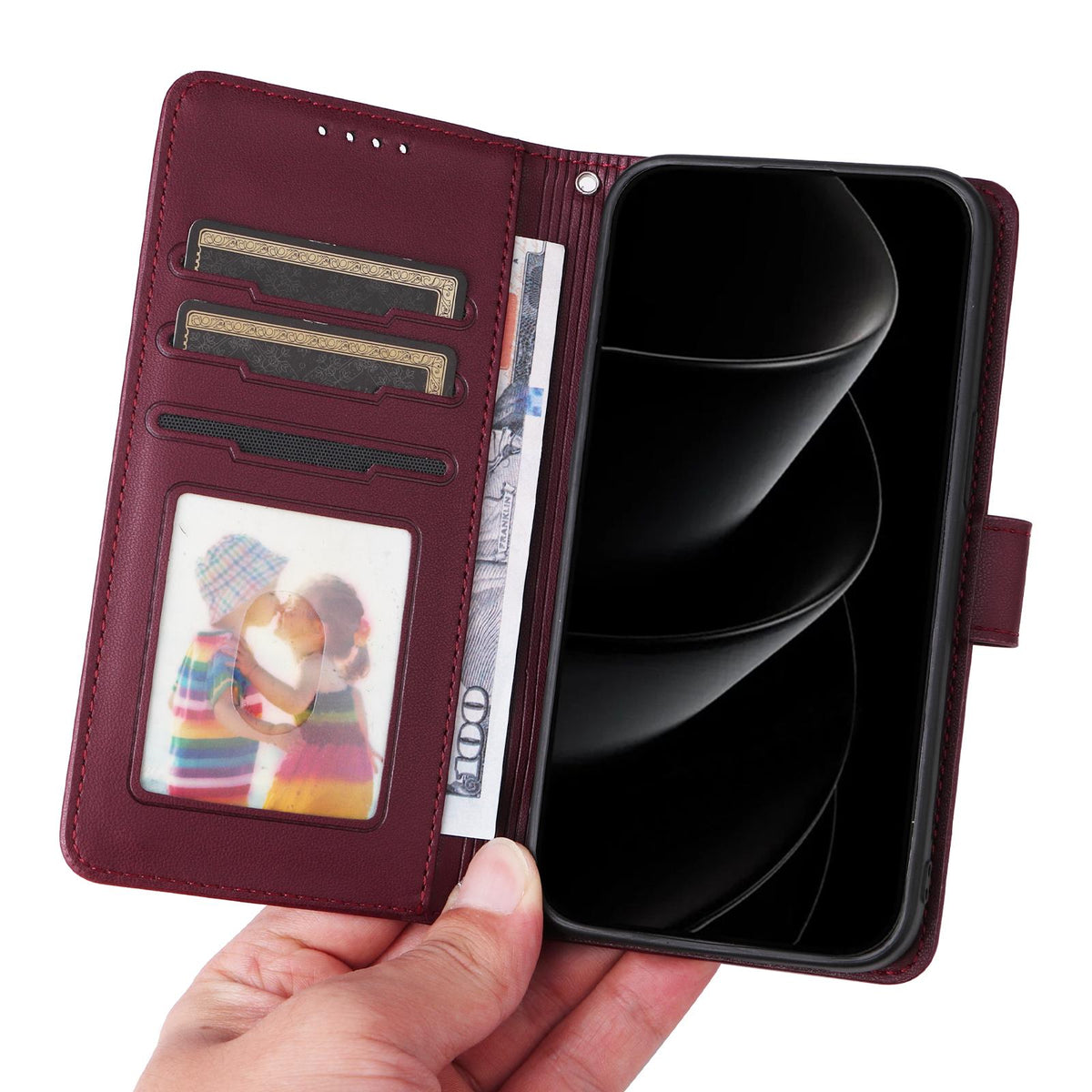 Compatible with iPhone 18 Pro Max & 17 Pro Max BETOPNICE BN-005 2 in 1 Detachable Imitate  Leather Phone Case - Wine Red