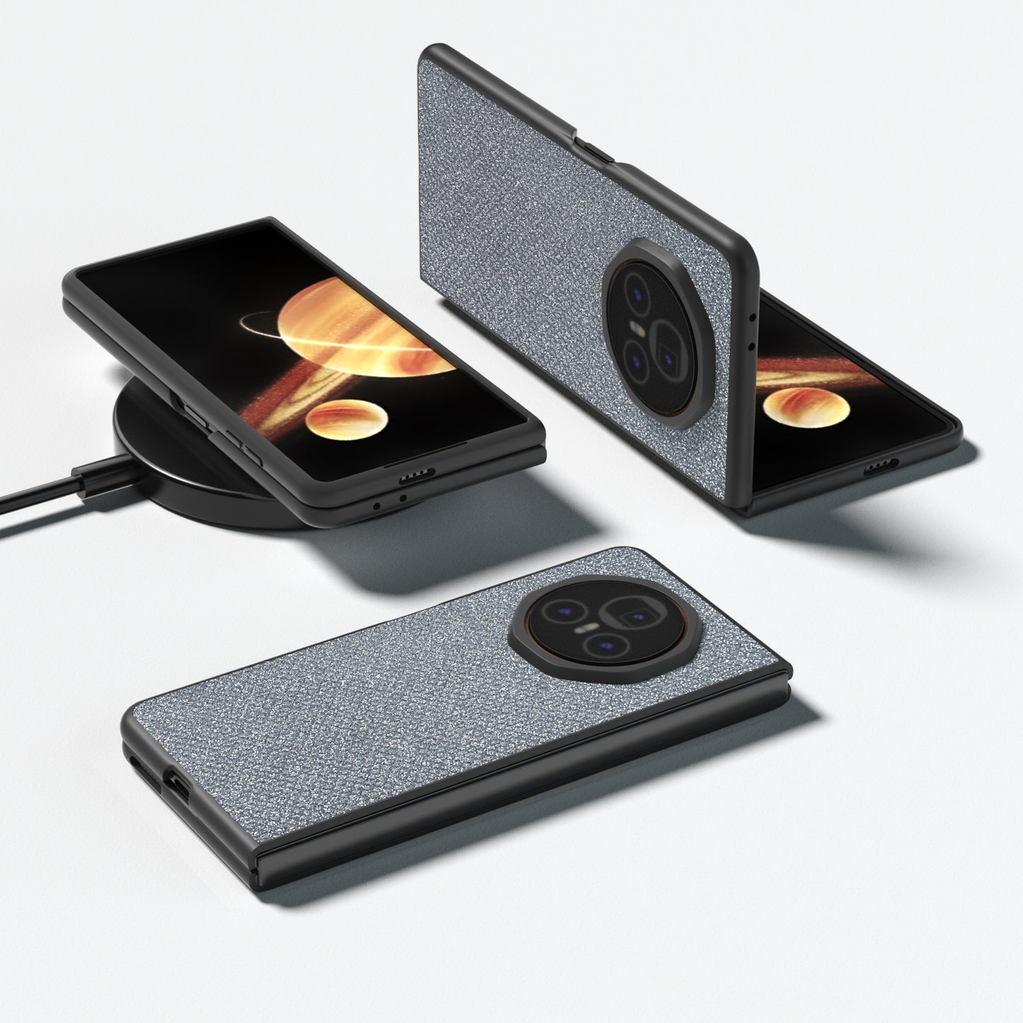 For Honor Magic V3 ABEEL Diamond Series Black Edge PU Phone Case(Black)