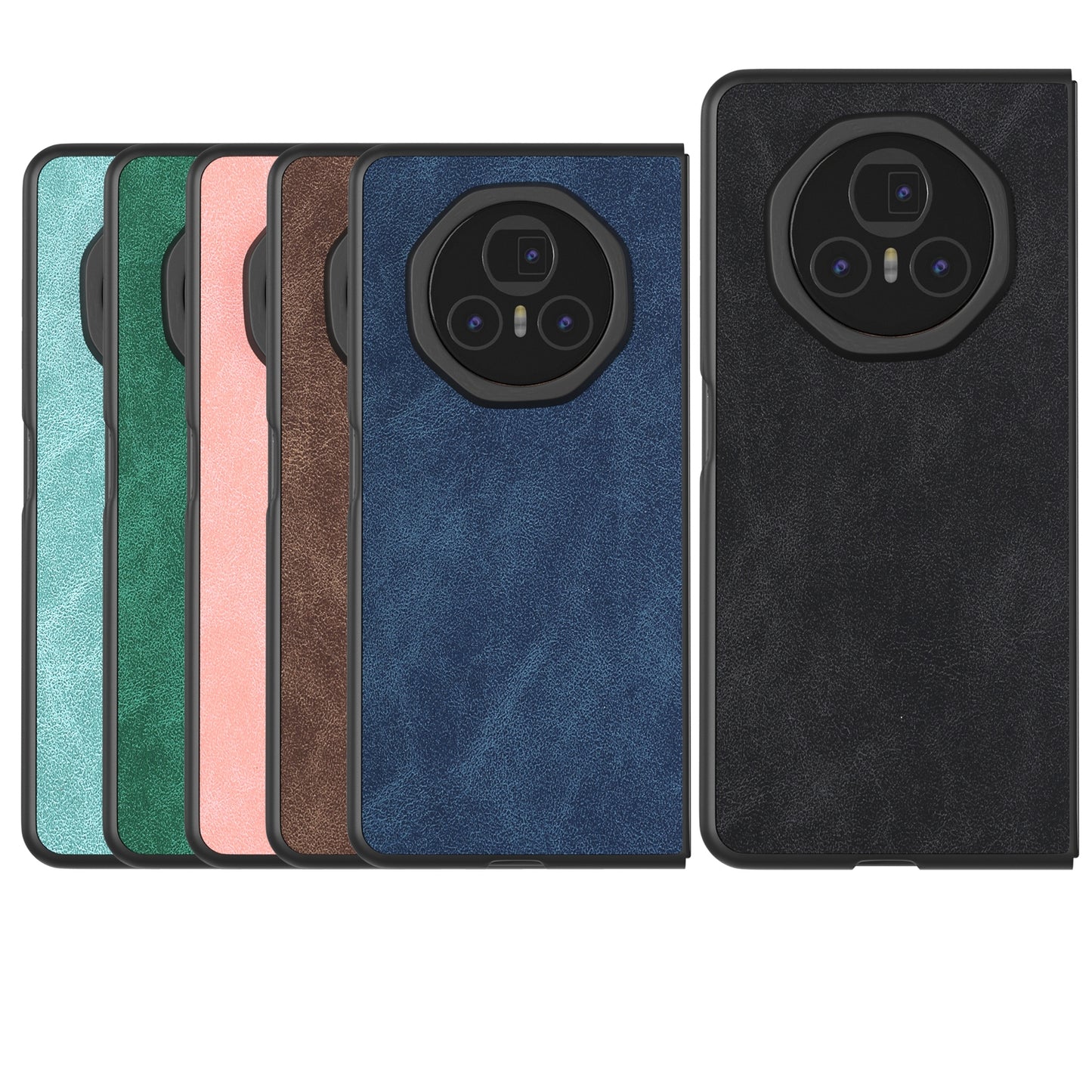 For Honor Magic V3 PU Leather Black Edge Phone Case(Green)