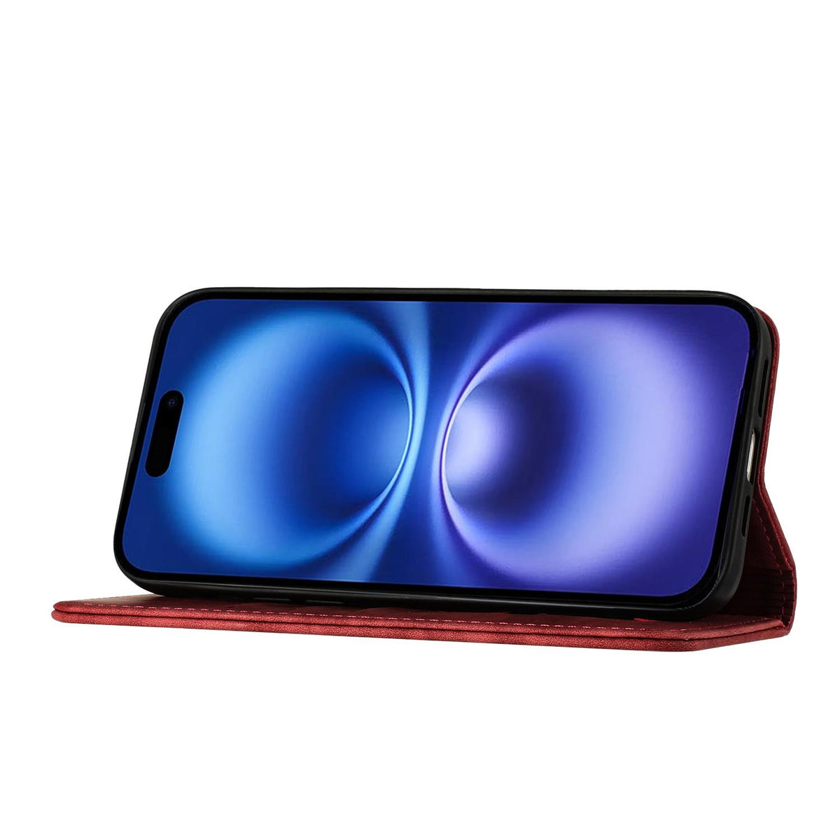 Compatible with iPhone 18 Pro Max & 17 Pro Max Butterfly Cat Embossing Flip Leather Phone Case - Red