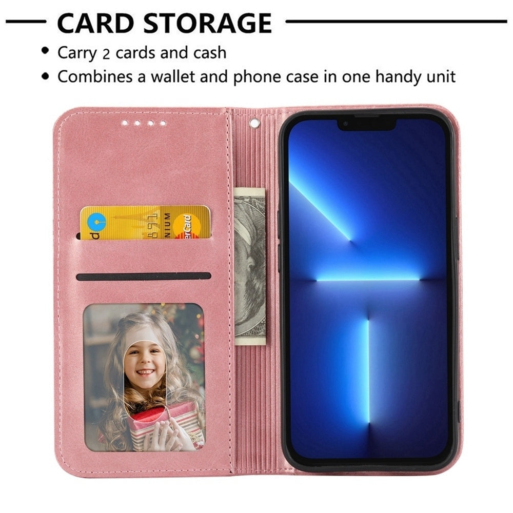 For iPhone 16e Cubic Grid Calf Texture Magnetic Leather Phone Case(Rose Gold)
