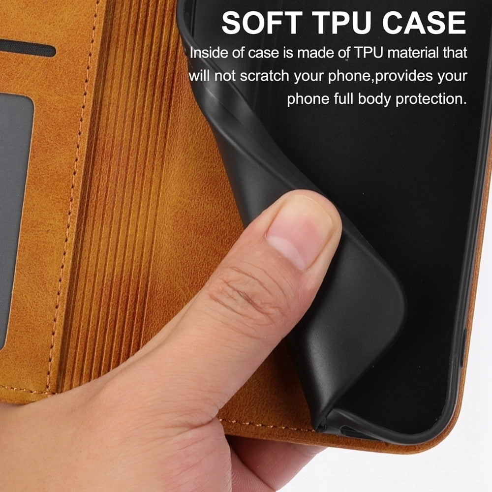 For iPhone 16e Cubic Grid Calf Texture Magnetic Leather Phone Case(Yellow)