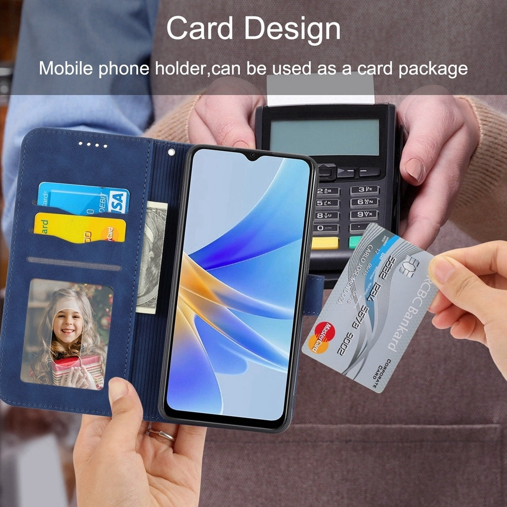 For iPhone 16e Dierfeng Dream Line TPU + PU Leather Phone Case(Blue)