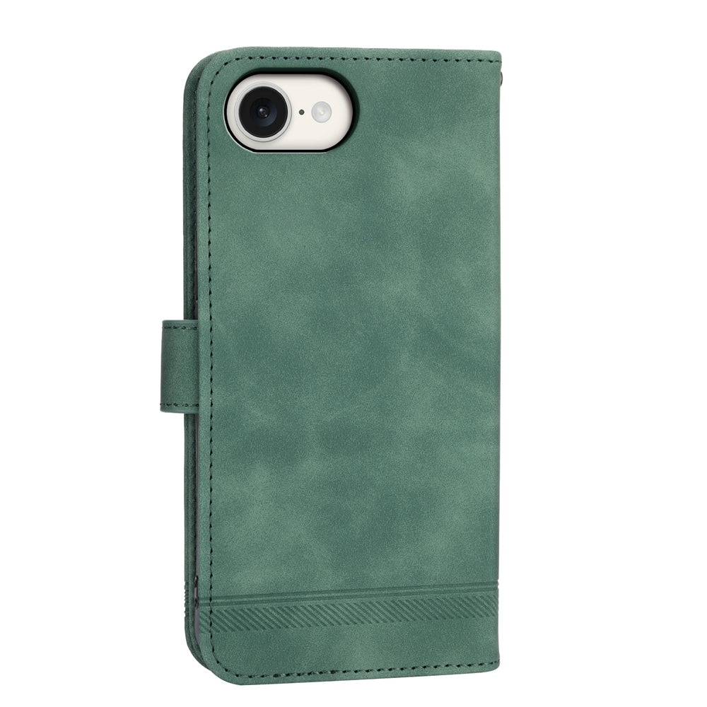 For iPhone 16e Dierfeng Dream Line TPU + PU Leather Phone Case(Green)