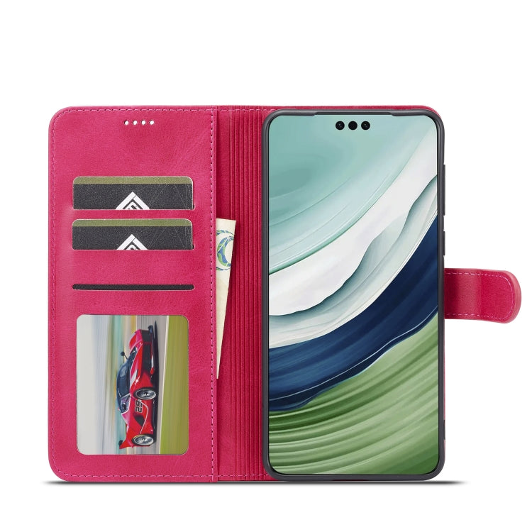 For Honor X50 LC.IMEEKE Calf Texture Leather Phone Case(Red)