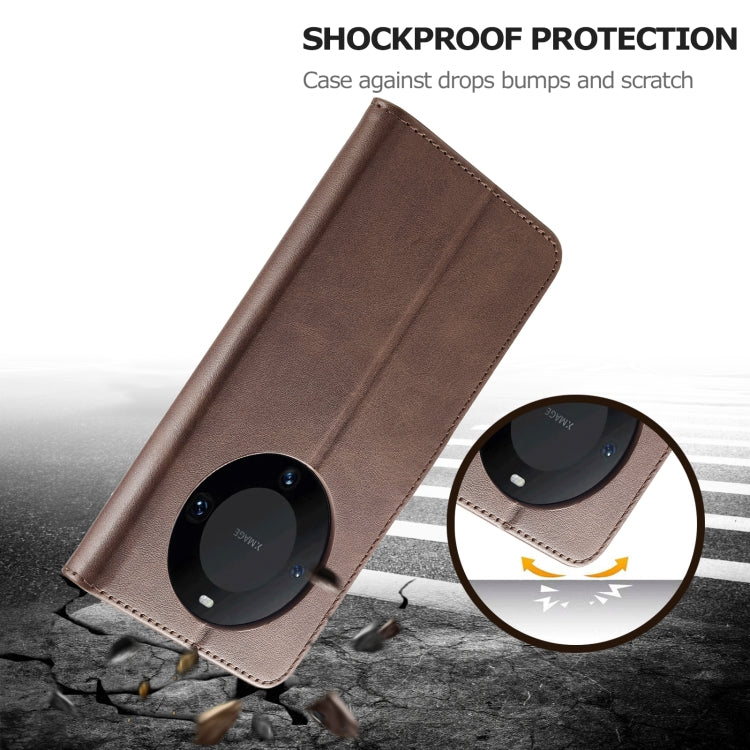 For Honor X50 LC.IMEEKE Calf Texture Leather Phone Case(Coffee)