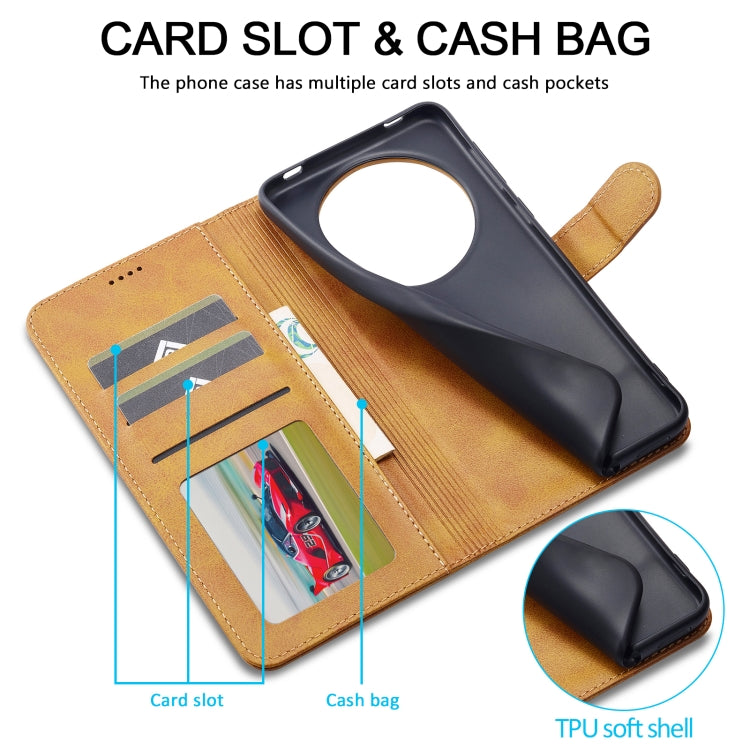 For Honor X50 LC.IMEEKE Calf Texture Leather Phone Case(Brown)