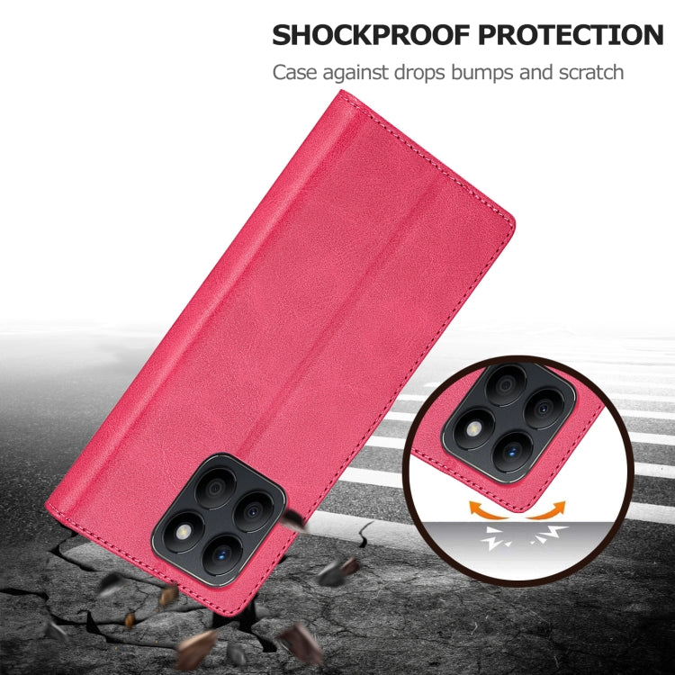 For Honor X8b LC.IMEEKE Calf Texture Leather Phone Case(Red)