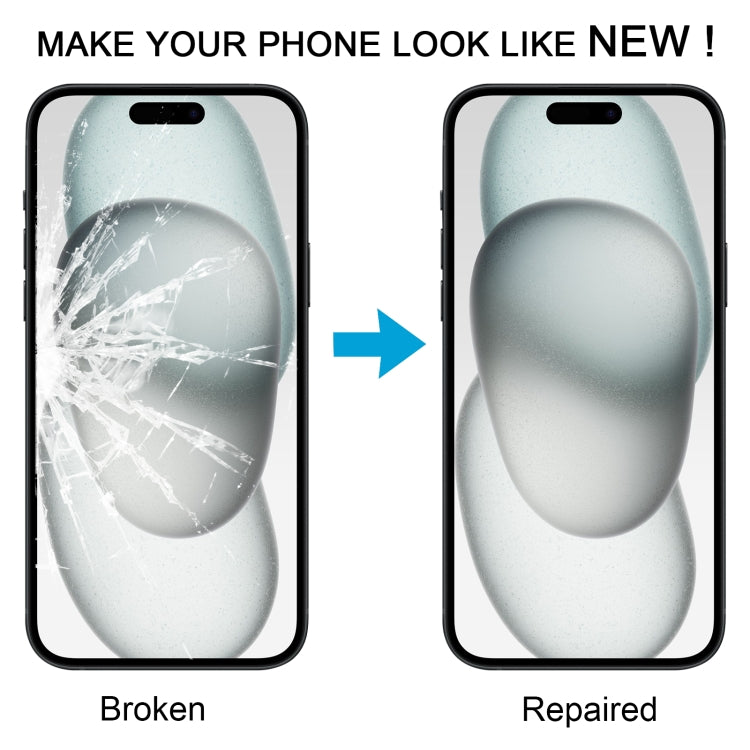 For iPhone 15 Front Screen Outer Glass Lens with OCA Optically Clear Adhesive