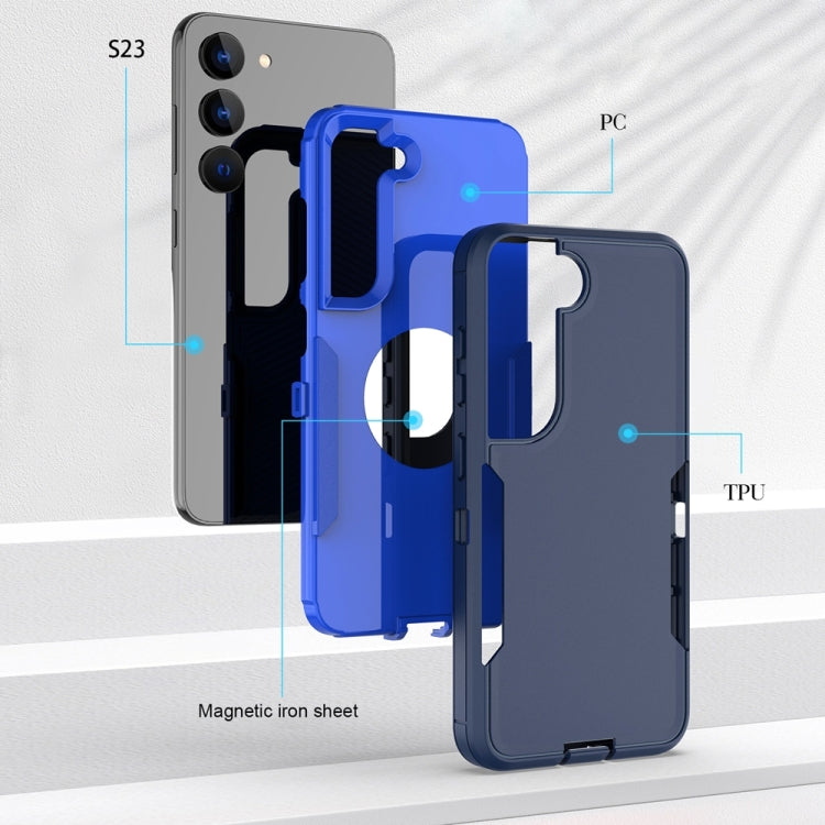 For Samsung Galaxy S24 5G 2 in 1 Magnetic PC + TPU Phone Case(Royal Blue+Dark Blue)