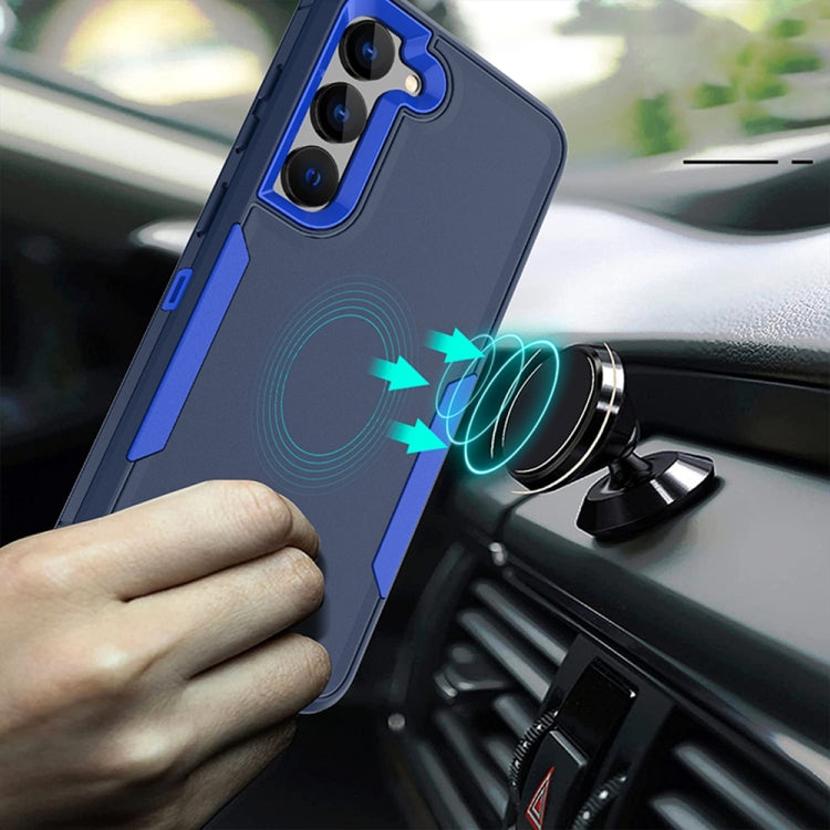 For Samsung Galaxy S24 5G 2 in 1 Magnetic PC + TPU Phone Case(Royal Blue+Dark Blue)