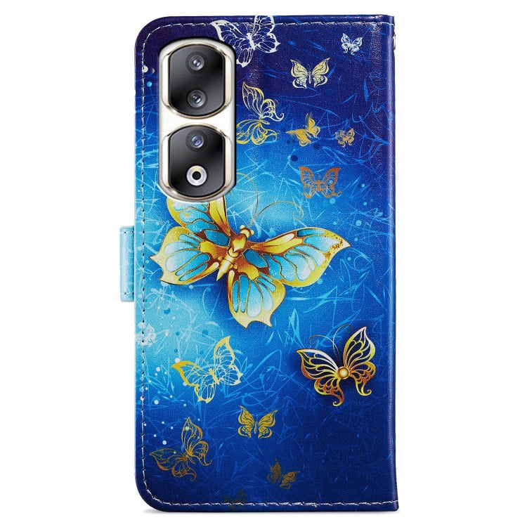For Honor 90 Pro Painted Pattern Horizontal Flip Leather Phone Case(Butterfly)