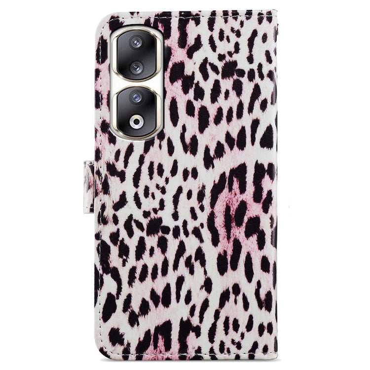 For Honor 90 Pro Painted Pattern Horizontal Flip Leather Phone Case(Leopard)