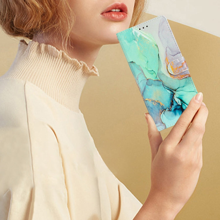 For Honor 90 Pro Colored Drawing Leather Phone Case(Green Marble)