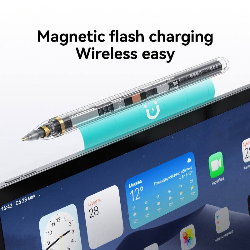 USAMS US-ZB264 Transparent Magnetic Anti-accidental Touch Active Touch Capacitive Pen(Black)
