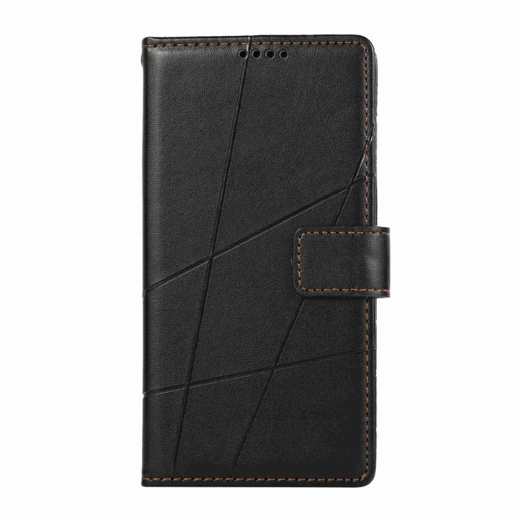 For Honor 100 Pro PU Genuine Leather Texture Embossed Line Phone Case(Black)