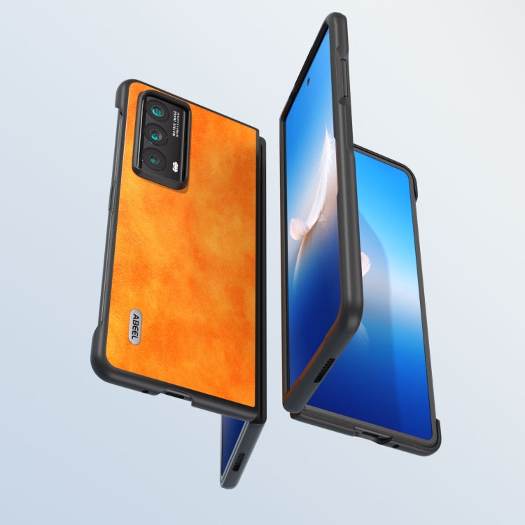 For Honor Magic Vs2 ABEEL Dual Color Lichi Texture PU Phone Case(Orange)