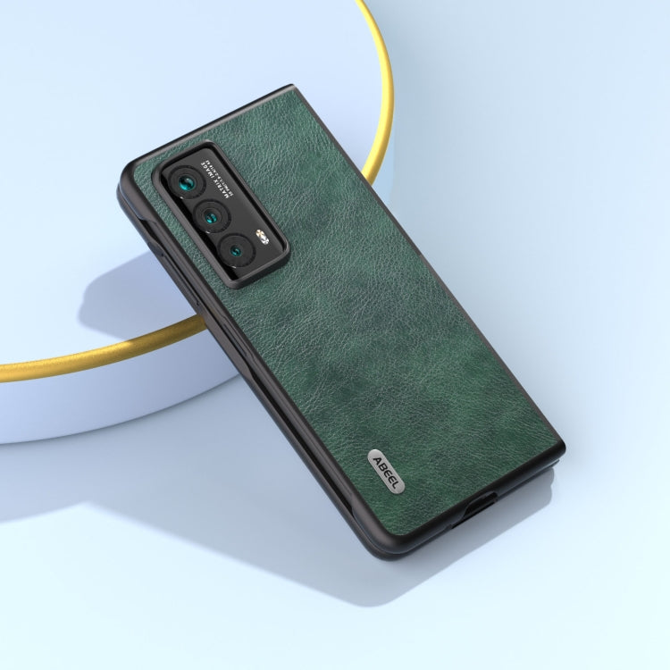 For Honor Magic Vs2 ABEEL Dual Color Lichi Texture PU Phone Case(Green)