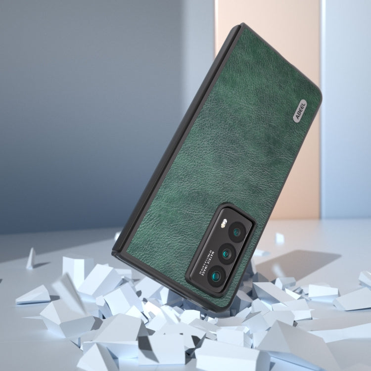 For Honor Magic Vs2 ABEEL Dual Color Lichi Texture PU Phone Case(Green)