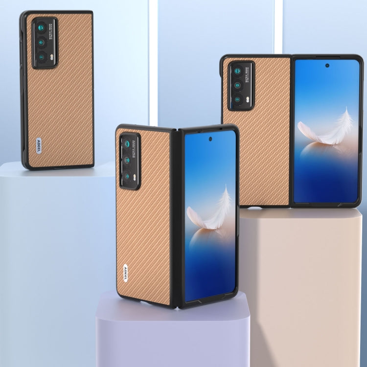 For Honor Magic Vs2 ABEEL Carbon Fiber Texture Protective Phone Case(Gold)