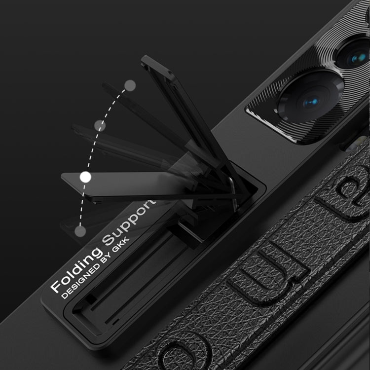 For Honor Magic VS GKK Integrated Magnetic Folding Hinge All-inclusive Phone Case with Wrist Strap(Green)