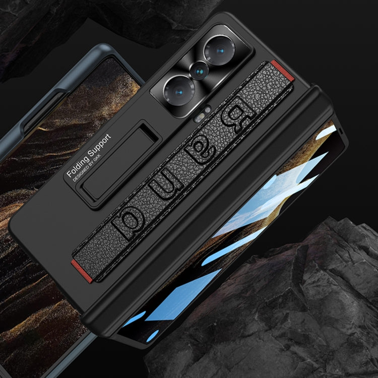 For Honor Magic VS GKK Integrated Magnetic Folding Hinge All-inclusive Phone Case with Wrist Strap(Gold)