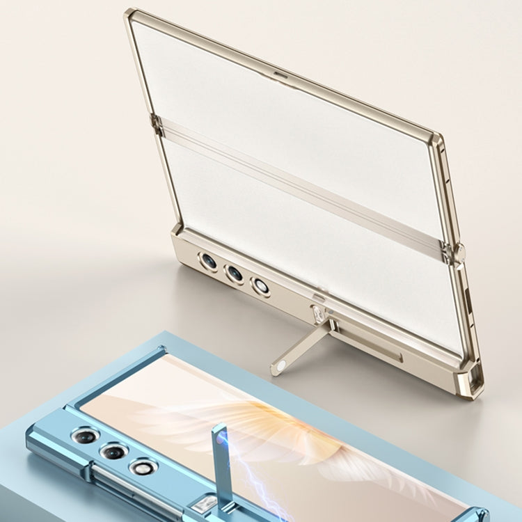 For Honor V Purse GKK Integrated Magnetic Folding Metal Full Coverage Phone Case(Gold)