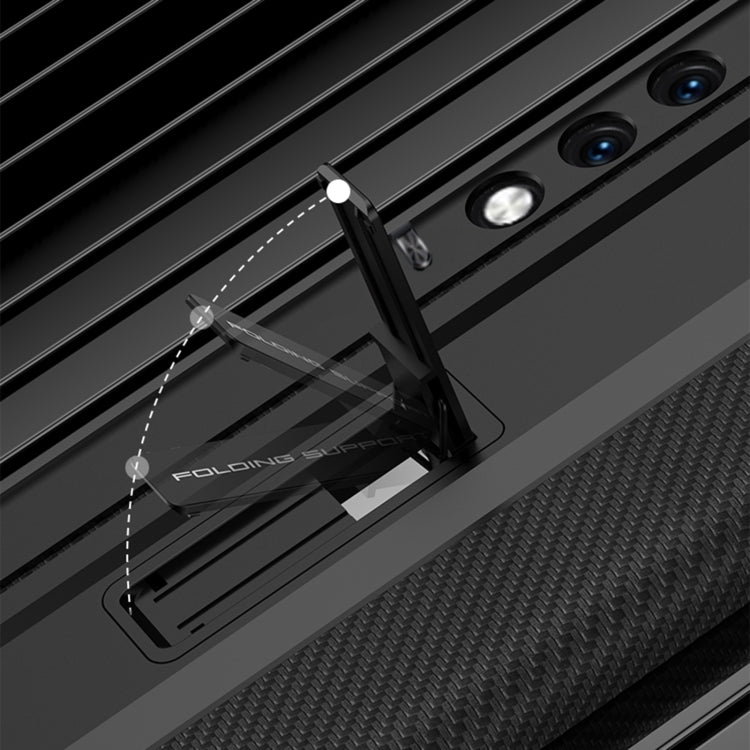 For Honor V Purse GKK Full Coverage Folding Leather Phone Case with Holder(Black)