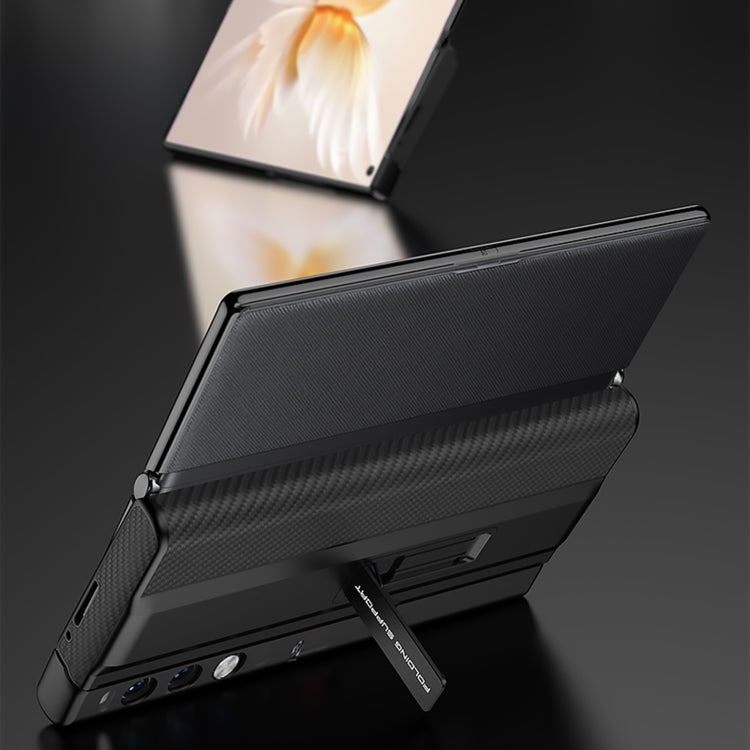 For Honor V Purse GKK Full Coverage Folding Leather Phone Case with Holder(Black)