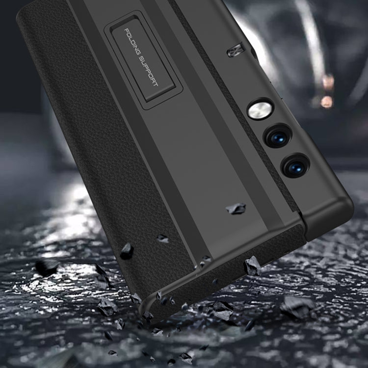 For Honor V Purse GKK Full Coverage Folding Leather Phone Case with Holder(Black)