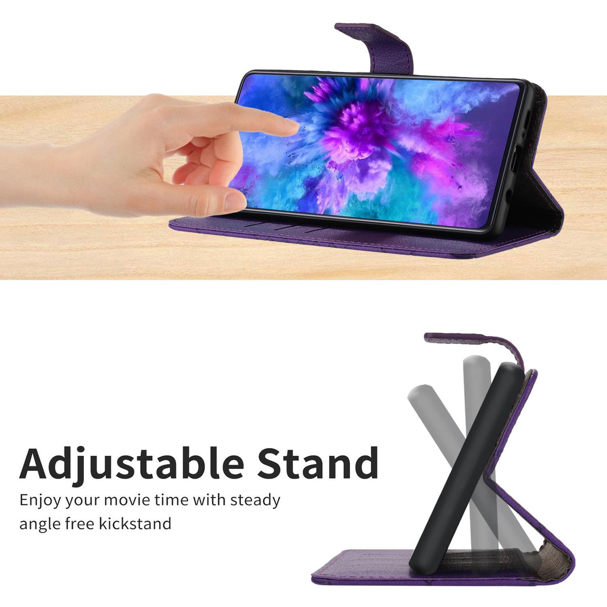 Compatible with iPhone 18 Pro Max & 17 Pro Max Rhombic Grid Texture Leather Phone Case - Purple