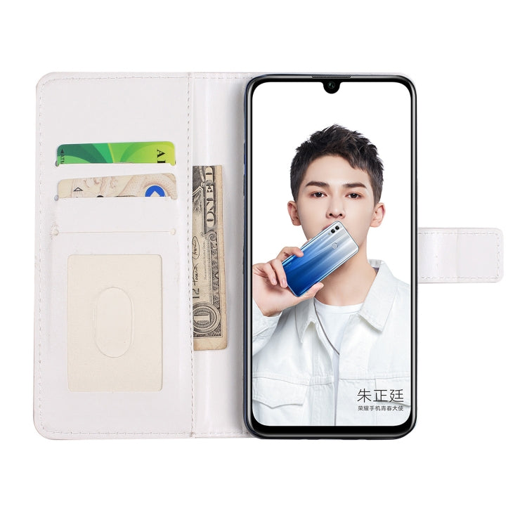For Honor 10 Lite Oil Embossed 3D Drawing Leather Phone Case(Stitching Marble)