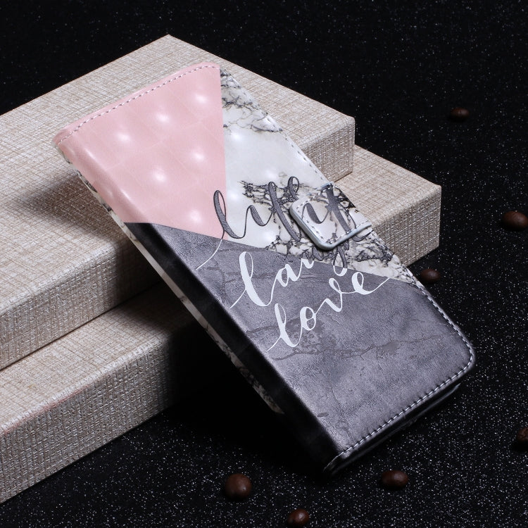 For Honor 10 Lite Oil Embossed 3D Drawing Leather Phone Case(Stitching Marble)