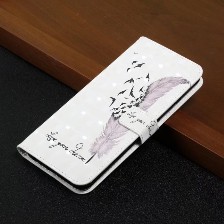 For Honor 10 Lite Oil Embossed 3D Drawing Leather Phone Case(Feather)