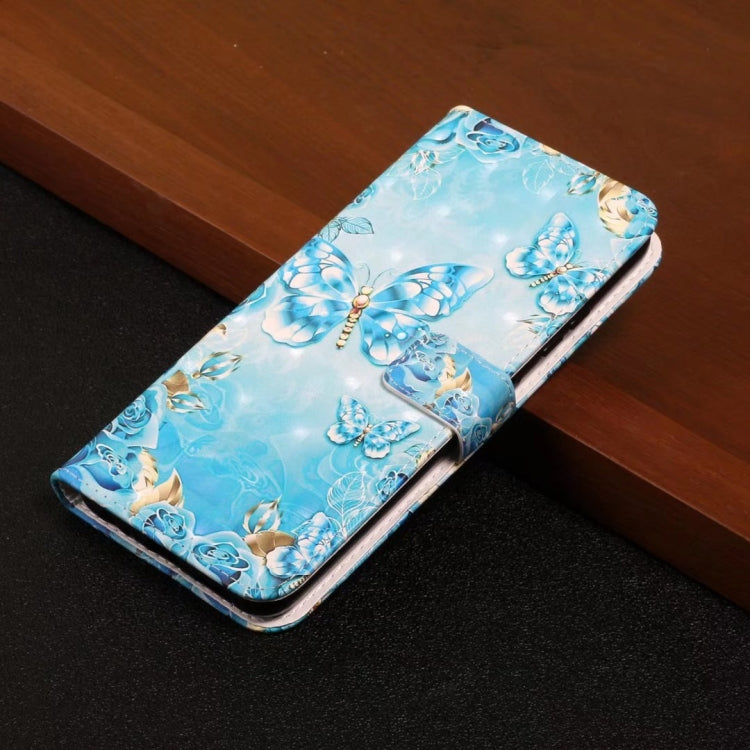 For Honor 50 Oil Embossed 3D Drawing Leather Phone Case(Blue Butterflies)