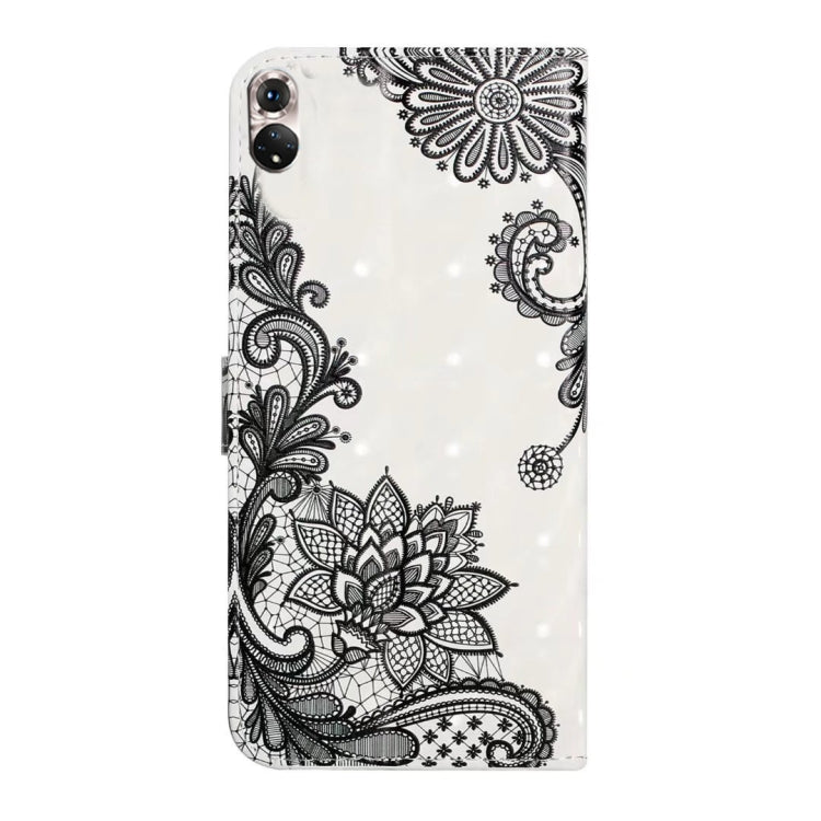 For Honor 50 Oil Embossed 3D Drawing Leather Phone Case(Lace Flower)