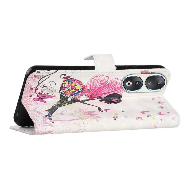 For Honor 90 Oil Embossed 3D Drawing Leather Phone Case(Flower Fairy)