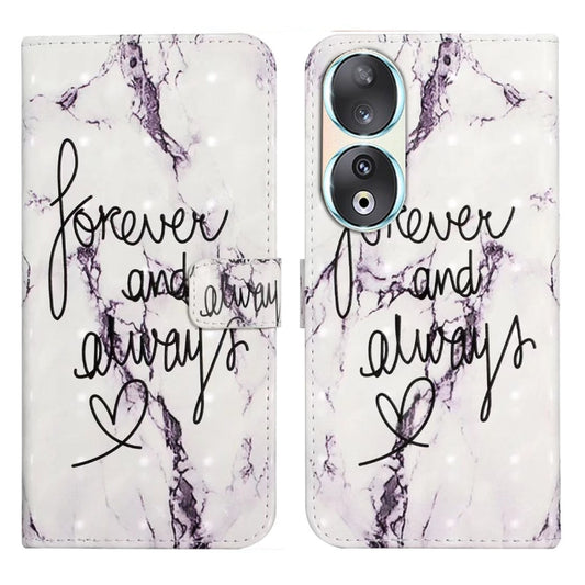 For Honor 90 Oil Embossed 3D Drawing Leather Phone Case(Words Marble)