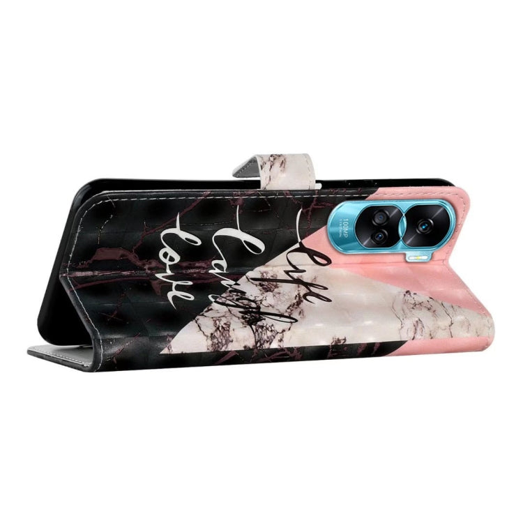 For Honor 90 Lite Oil Embossed 3D Drawing Leather Phone Case(Stitching Marble)