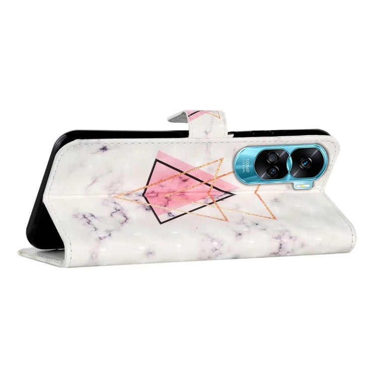 For Honor 90 Lite Oil Embossed 3D Drawing Leather Phone Case(Triangular Marble)
