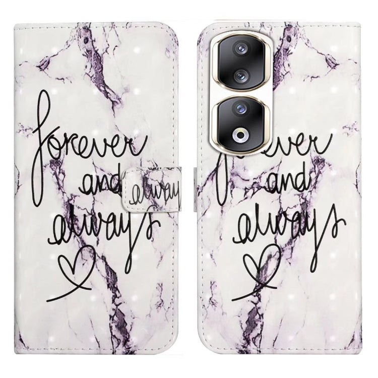 For Honor 90 Pro Oil Embossed 3D Drawing Leather Phone Case(Words Marble)